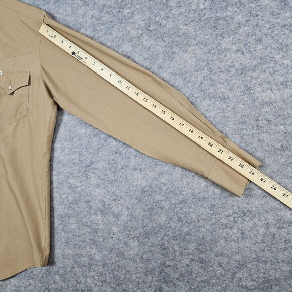 Kennington of California Men's Shirt Brown Western/Cowboy Pearl Snap Long Sleeve - Picture 9 of 11